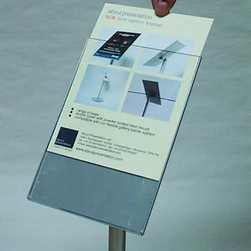 About Presentation - Flat acrylic caption display
