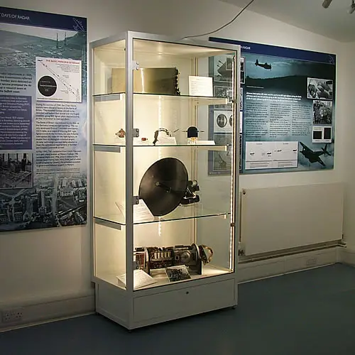 Super Slim LED Lighting - RAF Defford Museum About Presentation - Controllux Superslim display case lighting